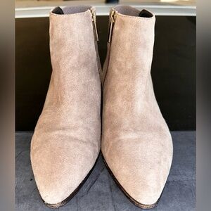 Aquatalia Beige Suede Ankle Booties Made in Italy